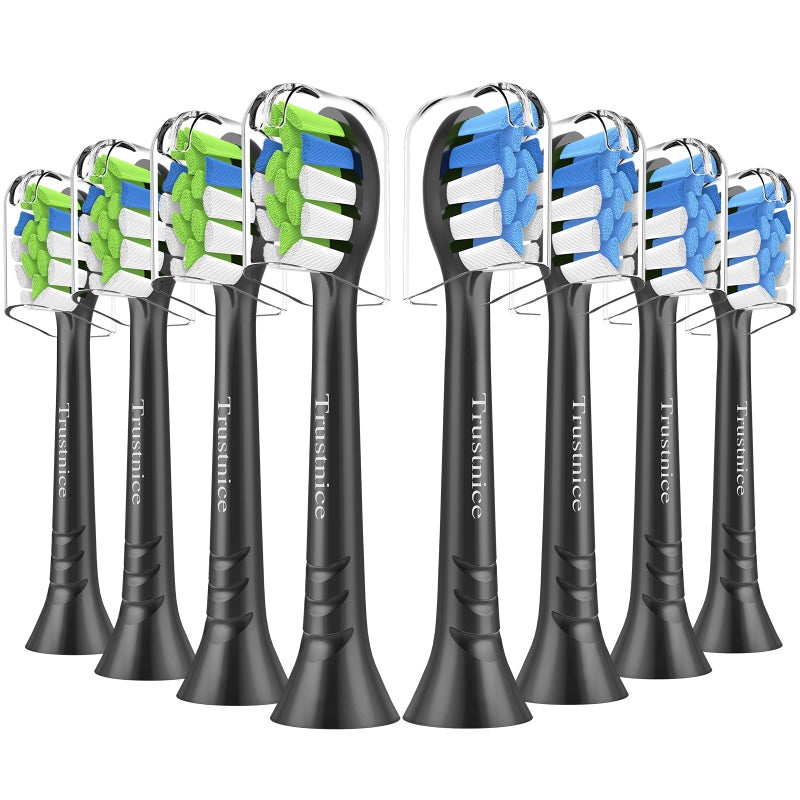 Trustnice Replacement Toothbrush Heads for Philips Sonicare Click-on Handles, Brush Heads Compatible with Sonicare Electric Toothbrush, 8 Pack